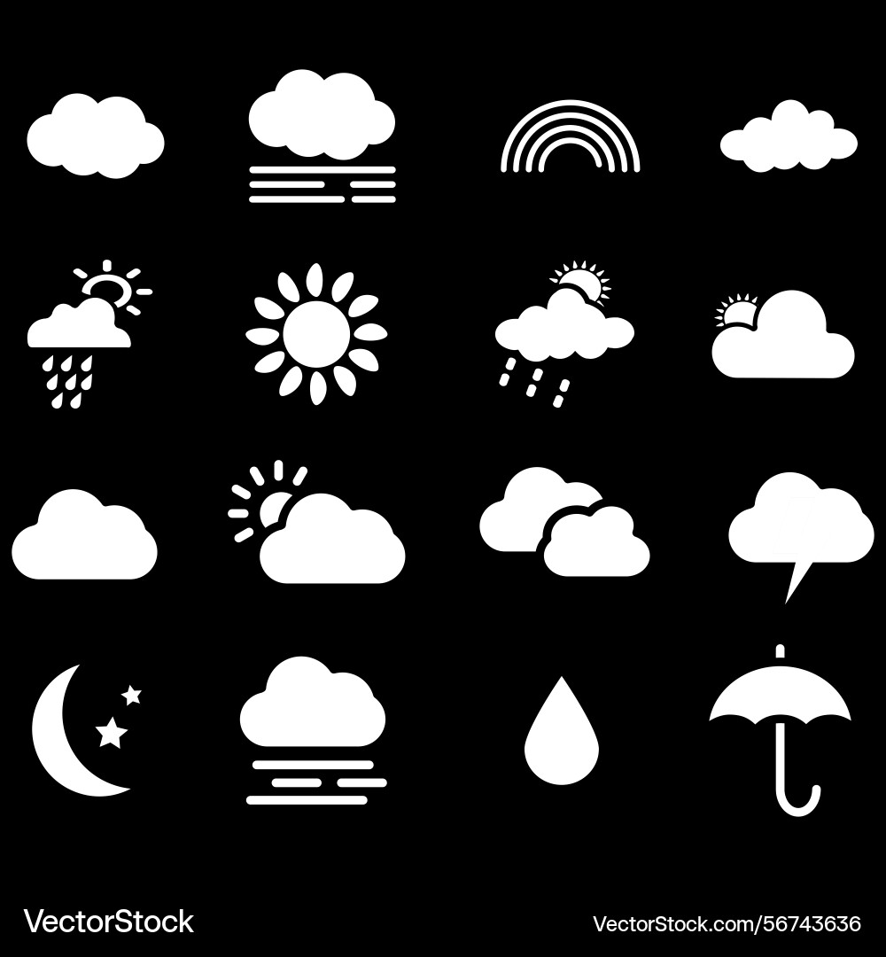 Clouds icons set of in different form Clouds icons set of in different form Vector Image