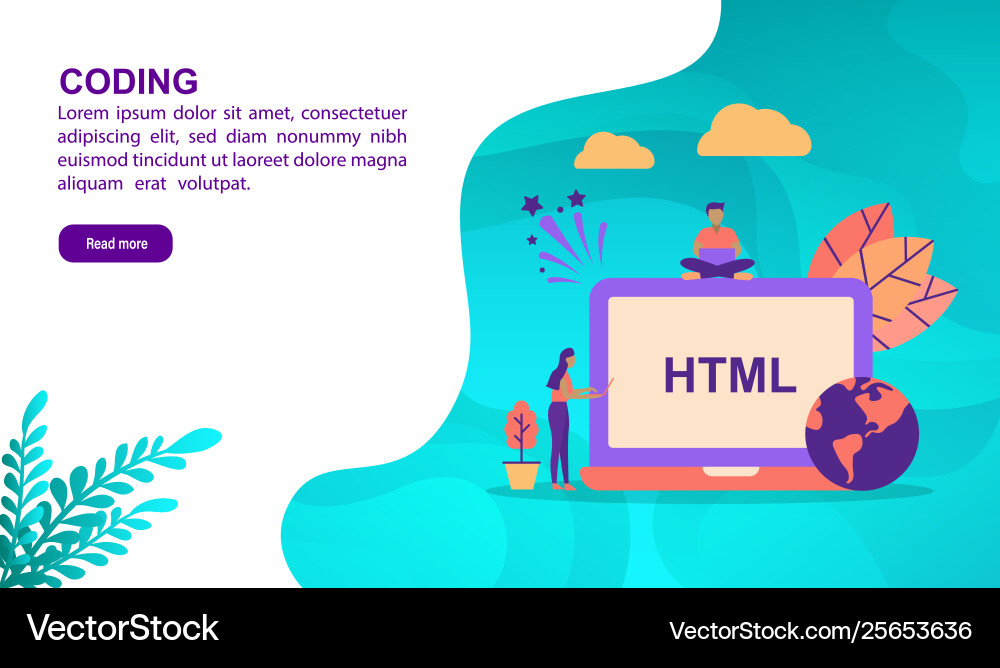 Coding concept with character template for banner Coding concept with character template for banner vector image