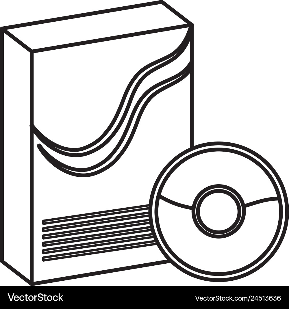 Compact disk in box vector image