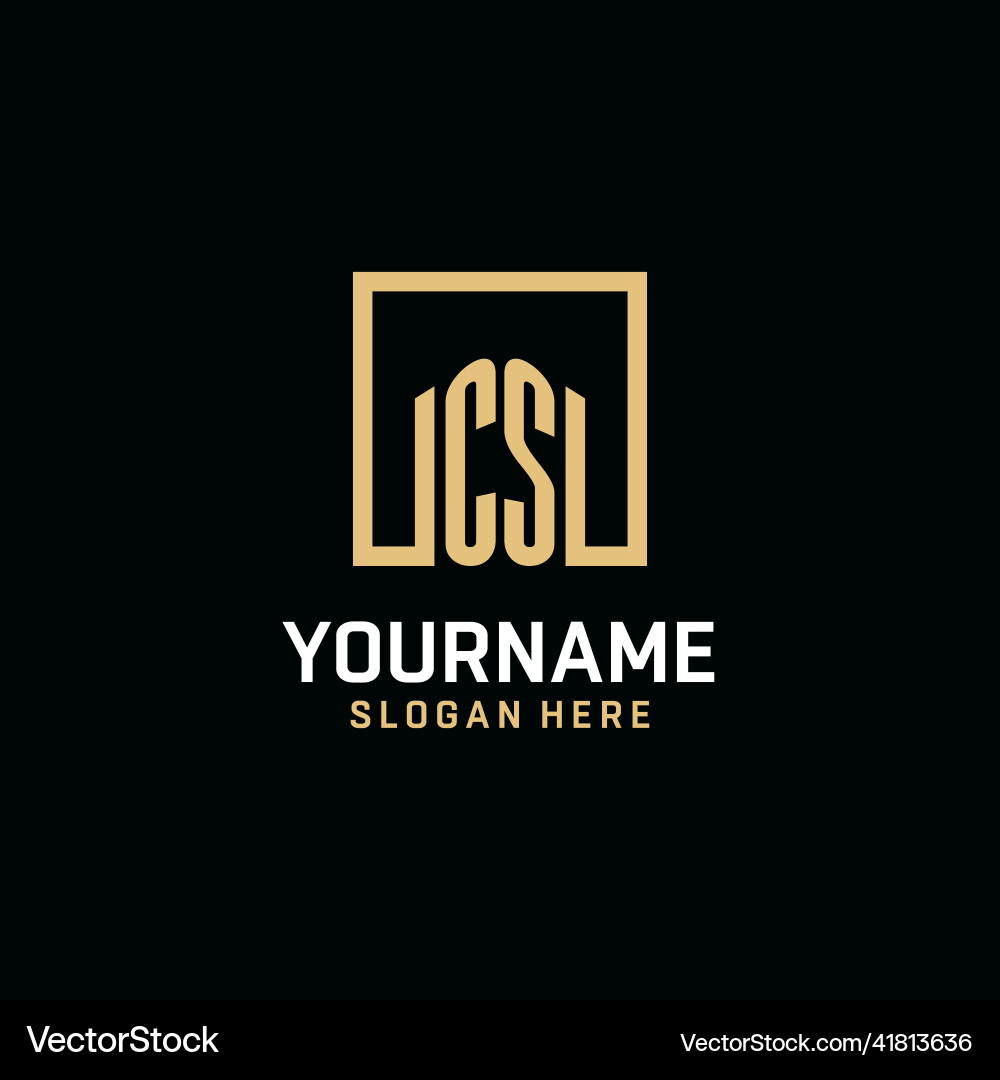 Cs initial monogram logo design with square shape Cs initial monogram logo design with square shape vector image