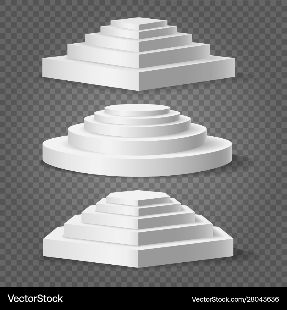 Empty square and circular podiums Empty square and circular podiums vector image