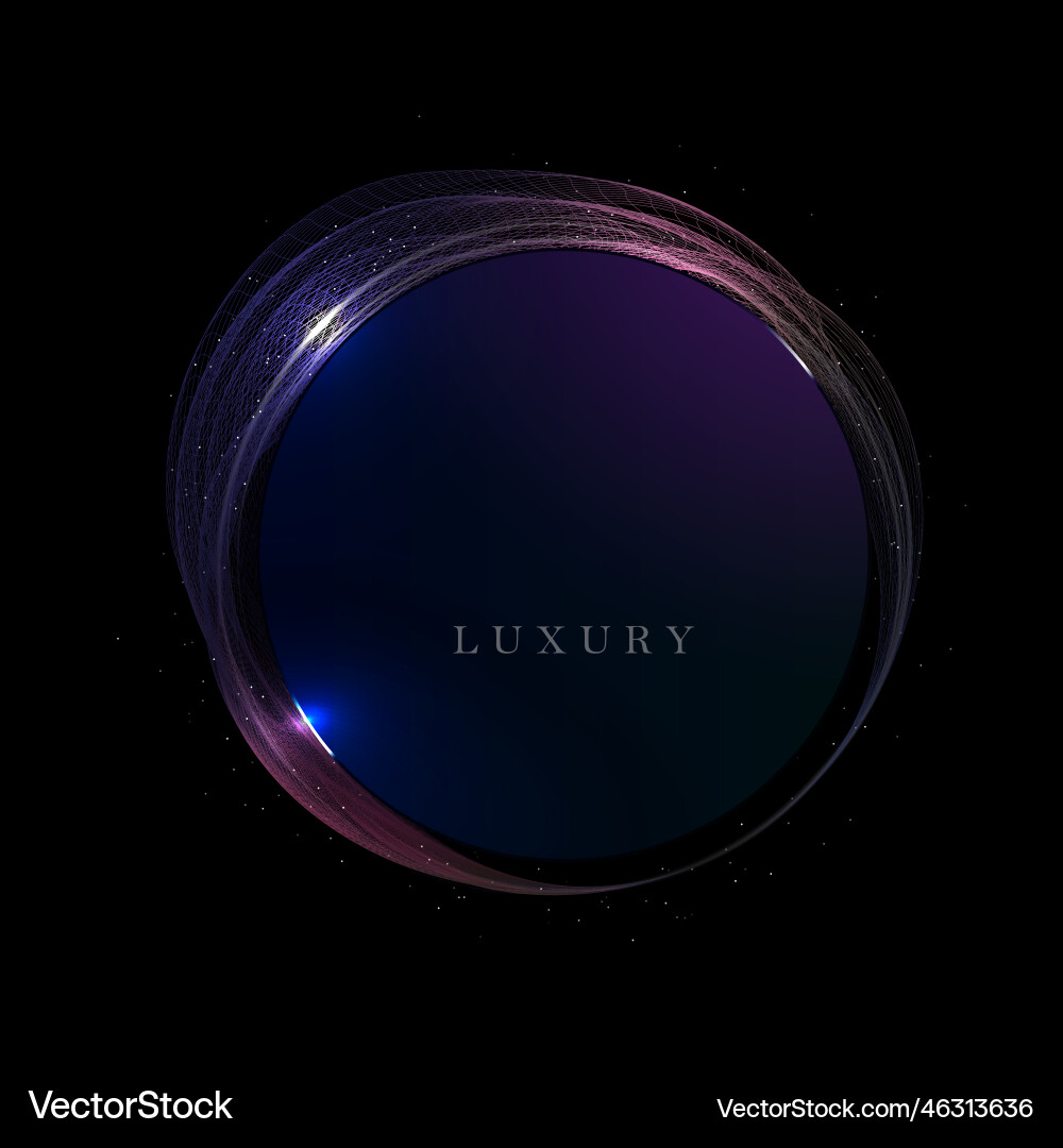 Isolated round frame with purple border small Vector Image