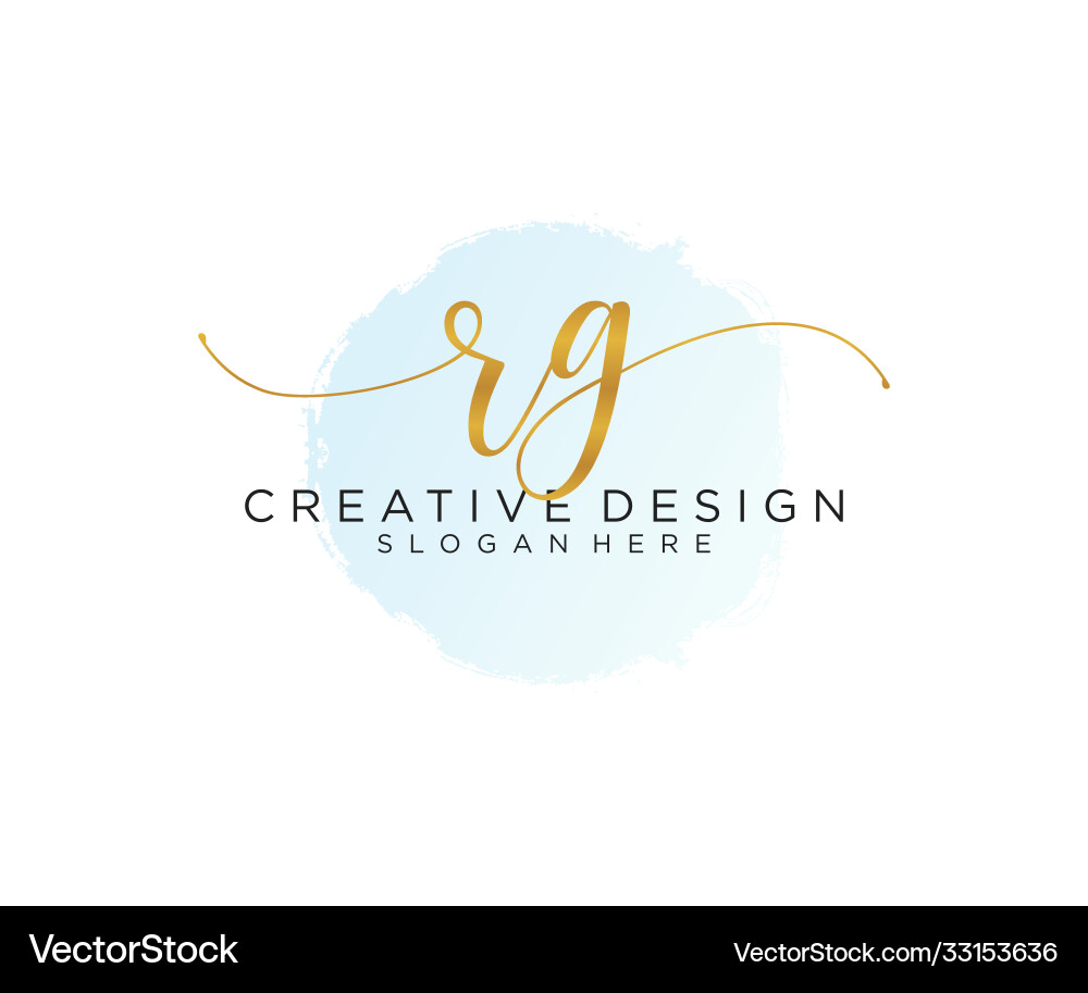 Original rg Handschrift-Logo mit Aquarell Original rg Handschrift-Logo mit Aquarell vektorbild