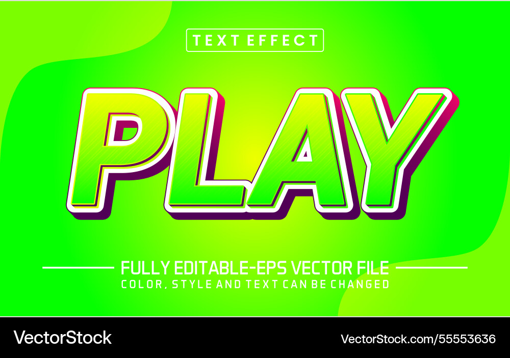 Play font text effect editable Play font text effect editable vector image