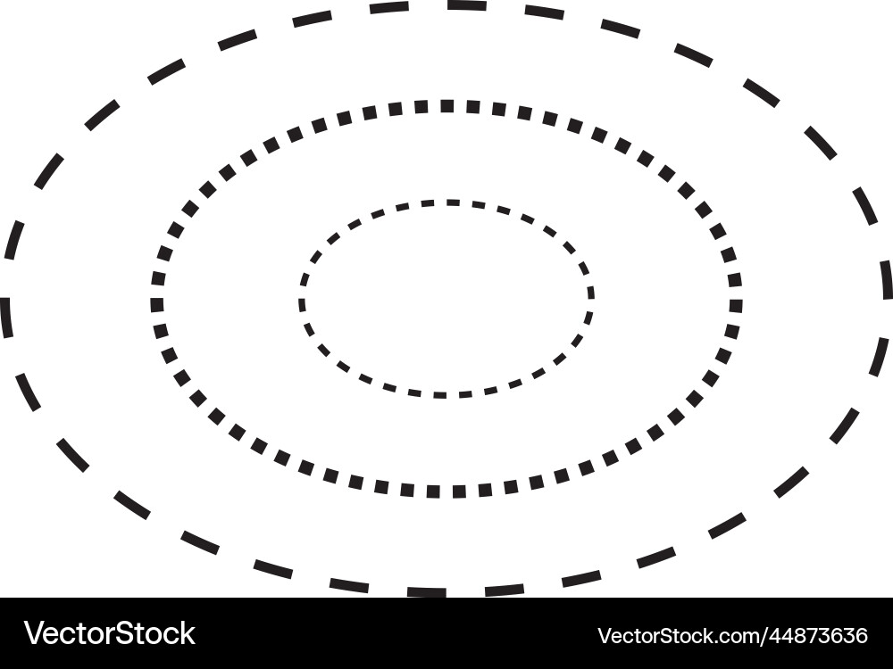 Tracing ellipse shape symbol dashed and dotted Tracing ellipse shape symbol dashed and dotted vector image