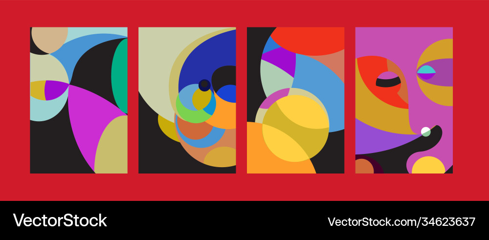 Abstract colorful geometric and curvy pattern Abstract colorful geometric and curvy pattern vector image