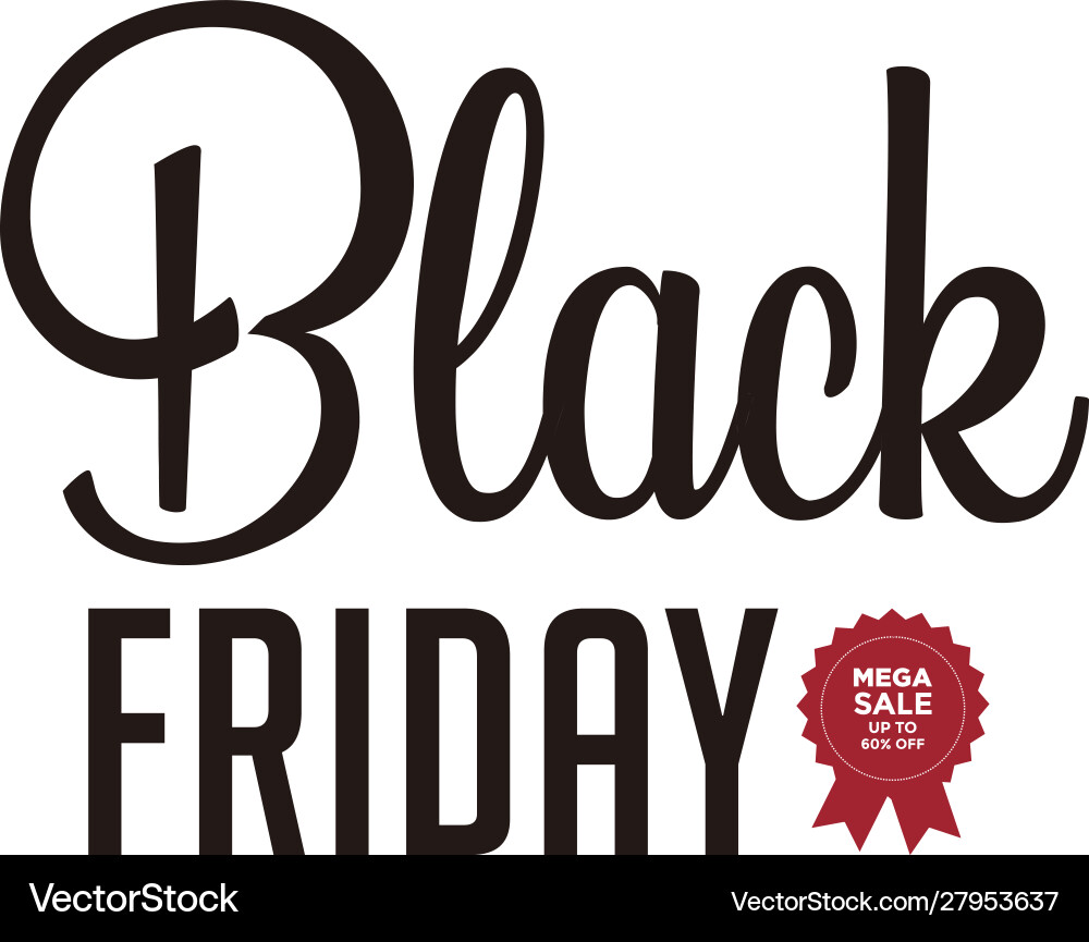 Black friday logo discount sale promo sticker Black friday logo discount sale promo sticker vector image