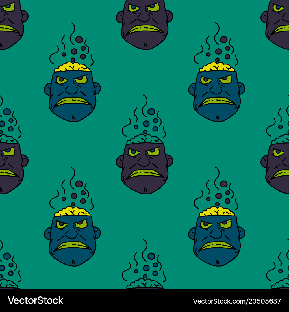 Boiling brain seamless pattern Vector Image