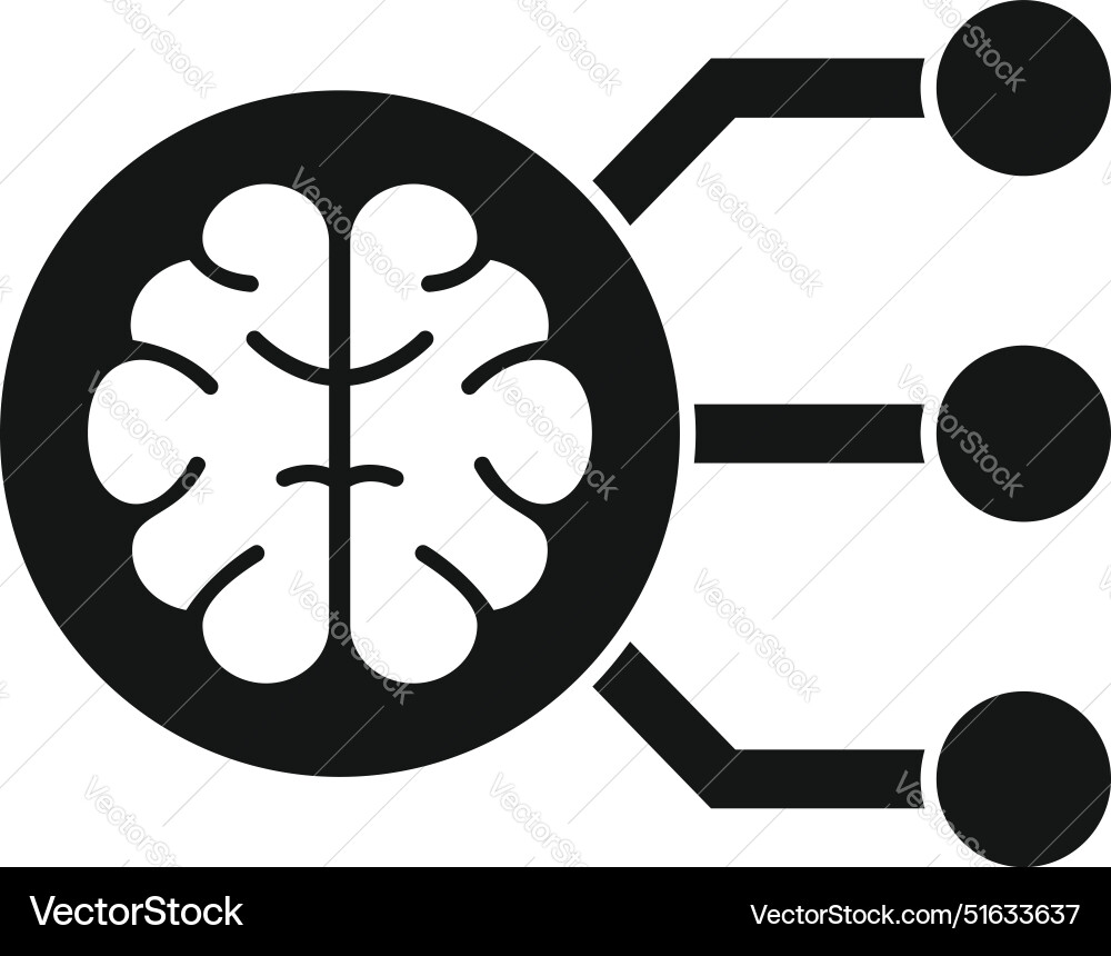Brain sending signals icon showing thinking Brain sending signals icon showing thinking vector image