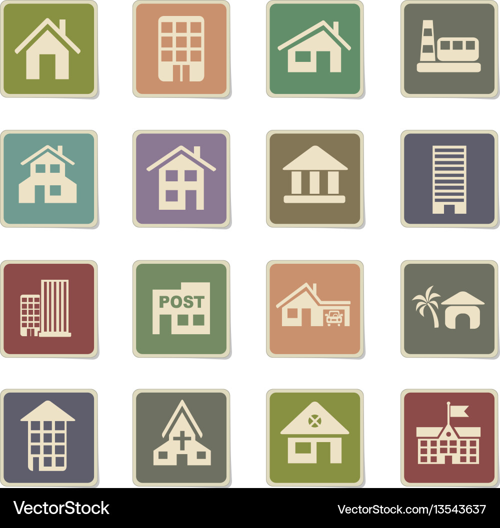 Building icon set Vector Image