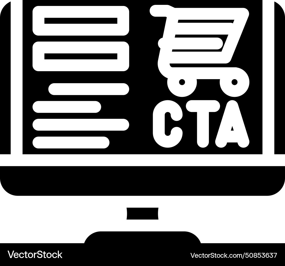Call to action cta ux ui glyph icon Vector Image