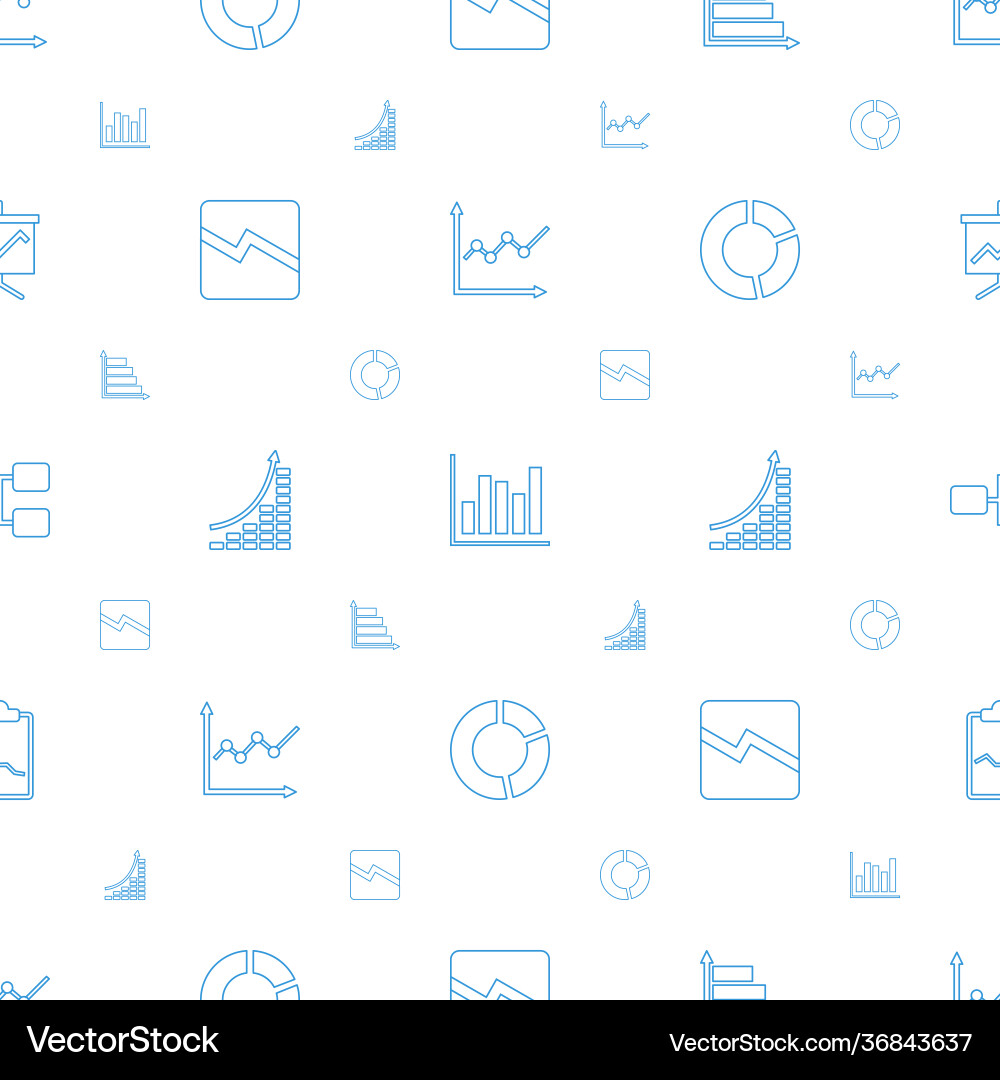 Chart icons pattern seamless white background Vector Image