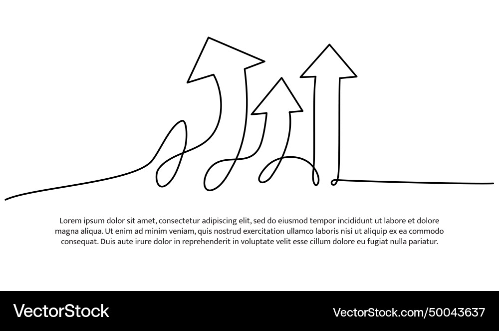 Continuous line design of arrow one Continuous line design of arrow one vector image