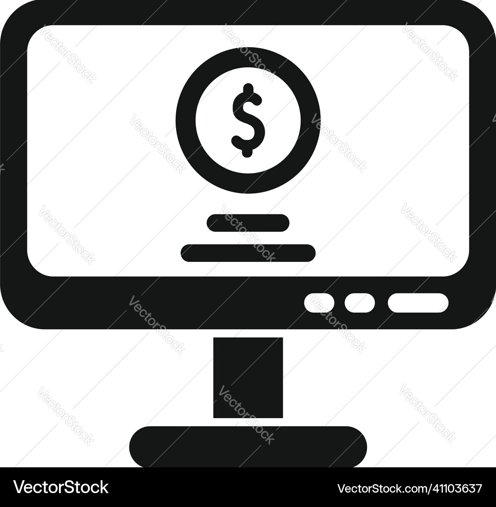 Finance monitor icon simple payment Vector Image