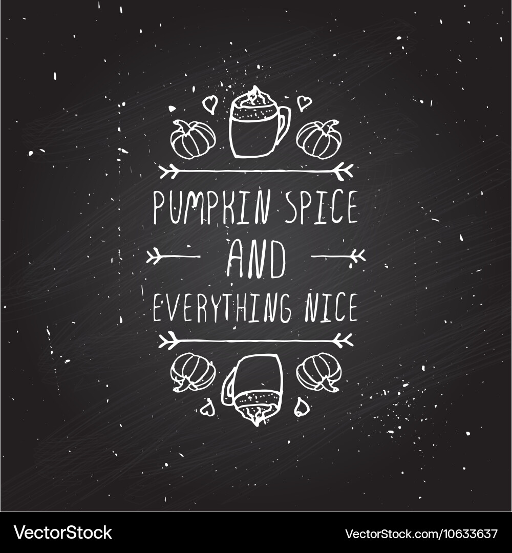 Handdrawn autumn element with text vector image