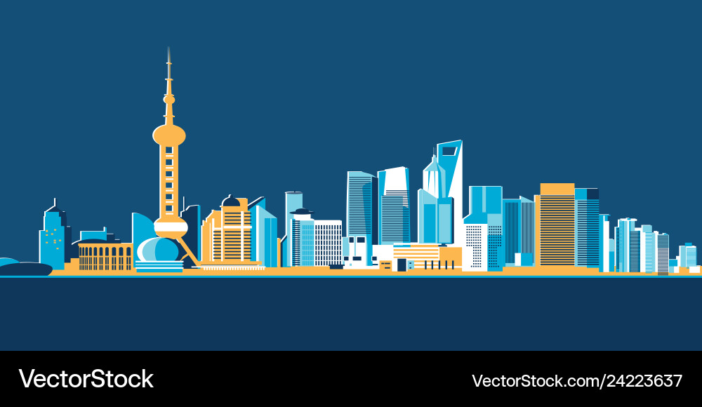 Hong kong große asiatische Stadt Wolkenkratzer flaches Design Hong kong große asiatische Stadt Wolkenkratzer flaches Design vektorbild