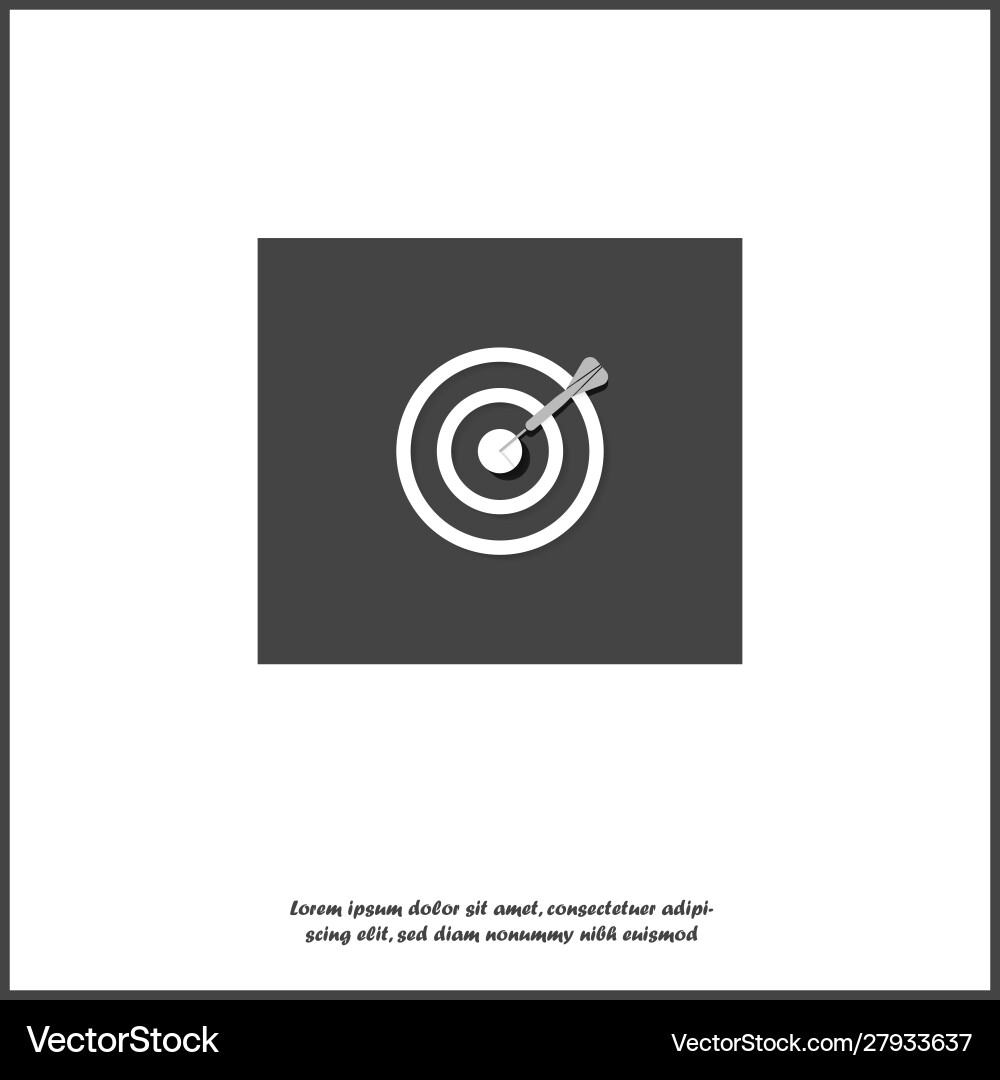 Icon target with dart without focus on white Vector Image
