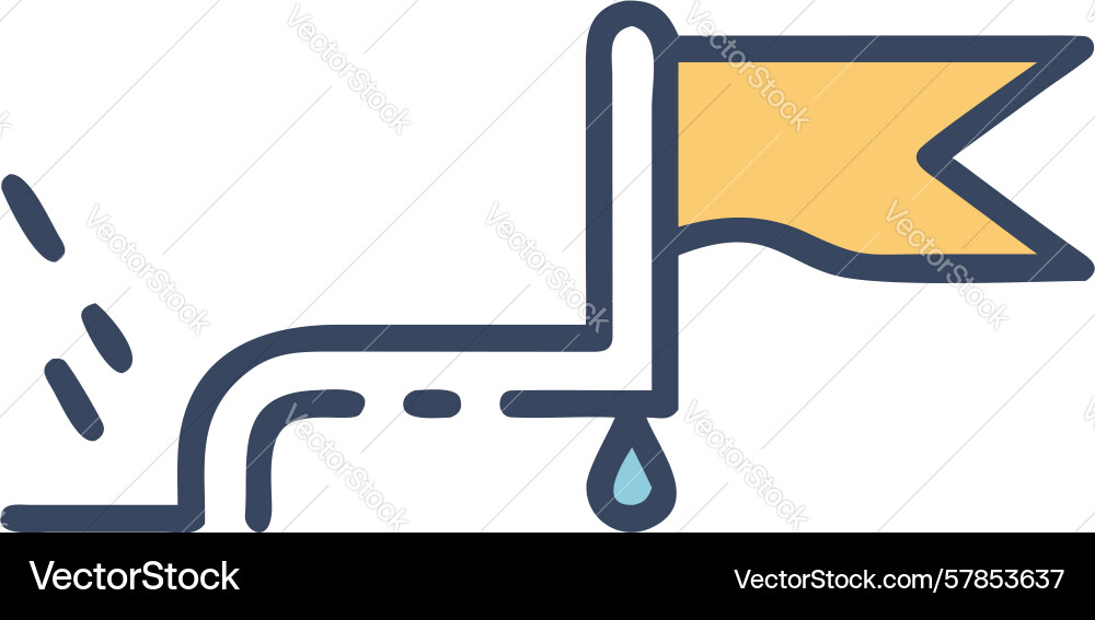 Journey flag with winding path design generative Vector Image