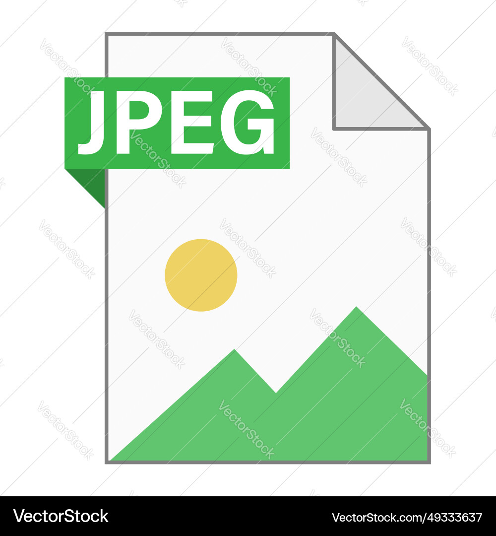 Modern flat design of jpeg file icon for web Modern flat design of jpeg file icon for web Vector Image