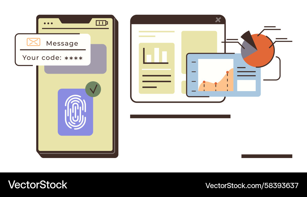 Multi-Device Authentication Vector Image