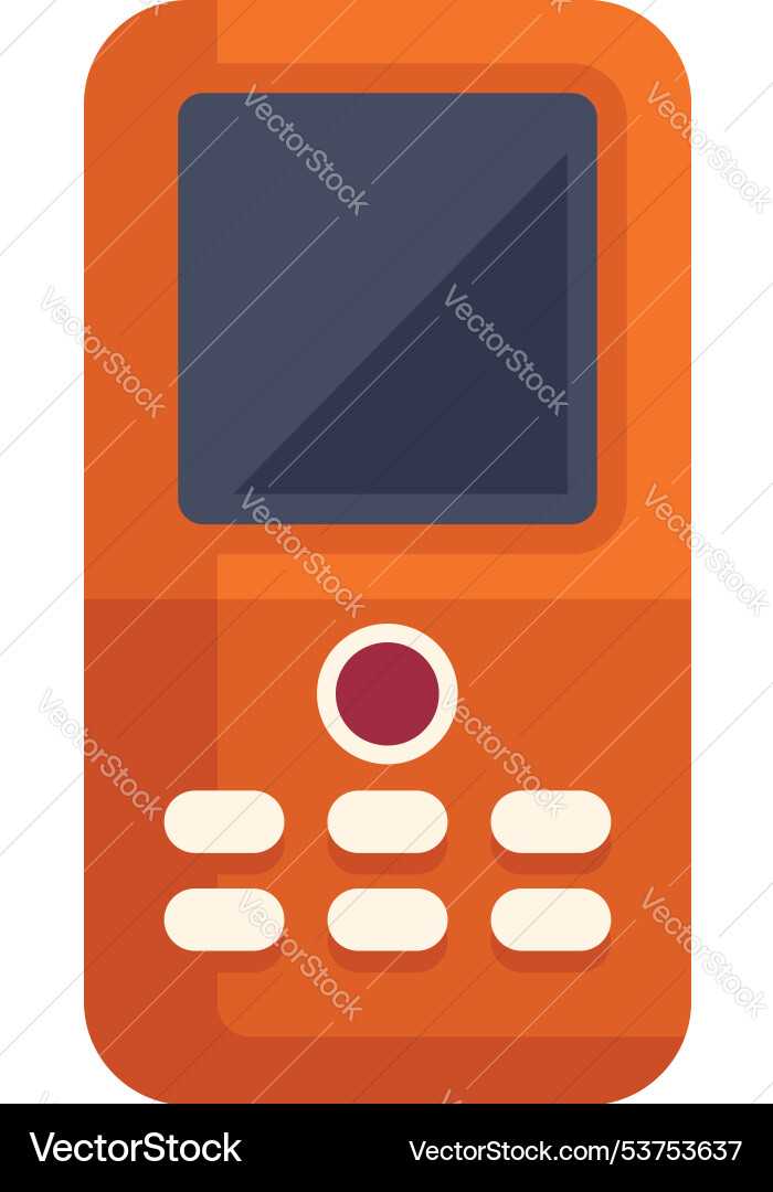 Orange mobile phone with buttons showing blank Orange mobile phone with buttons showing blank vector image