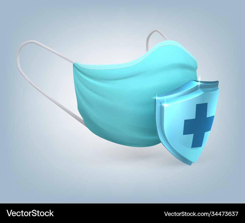 Protective mask realistic medical anti-virus vector image