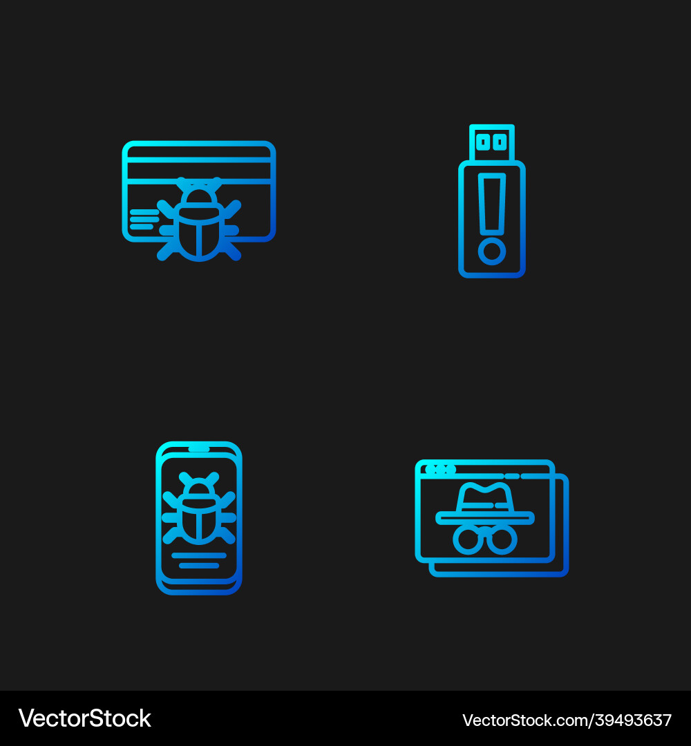 Set line browser incognito window system bug vector image