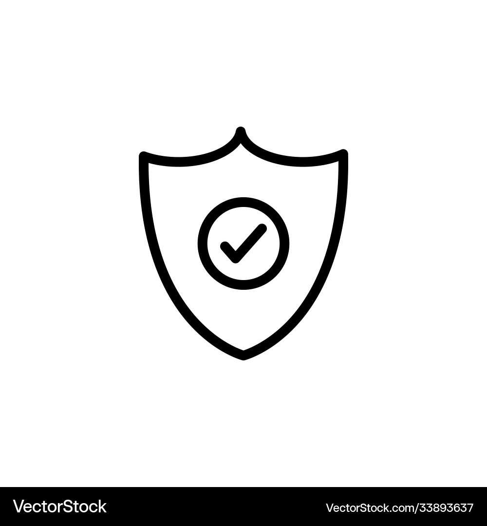 Shield with check mark round icon Shield with check mark round icon Vector Image