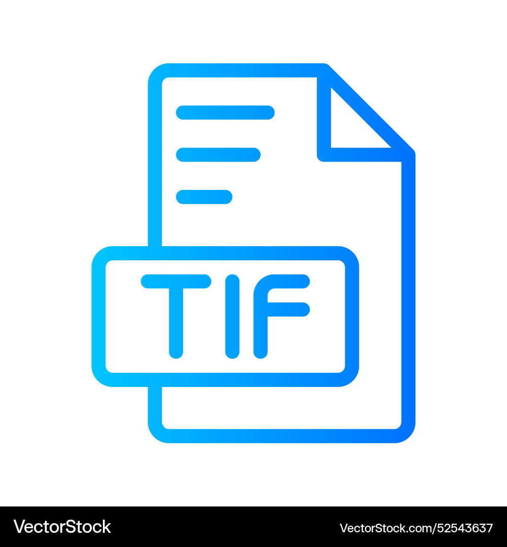 Tif document file picture gradient icon format Tif document file picture gradient icon format vector image