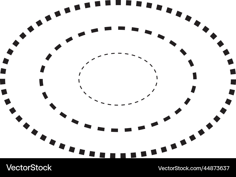 Tracing ellipse shape symbol dashed and dotted Tracing ellipse shape symbol dashed and dotted Vector Image
