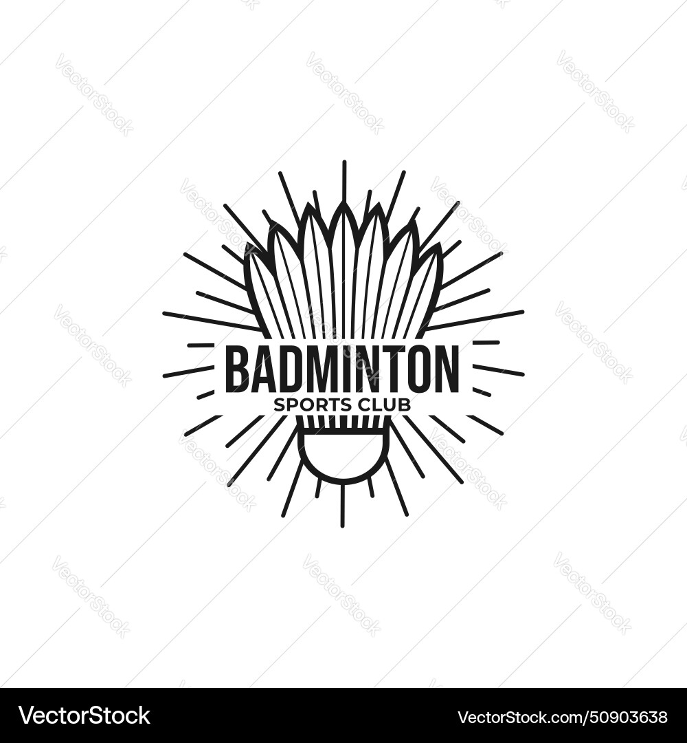 Badminton sport graphic template Royalty Free Vector Image