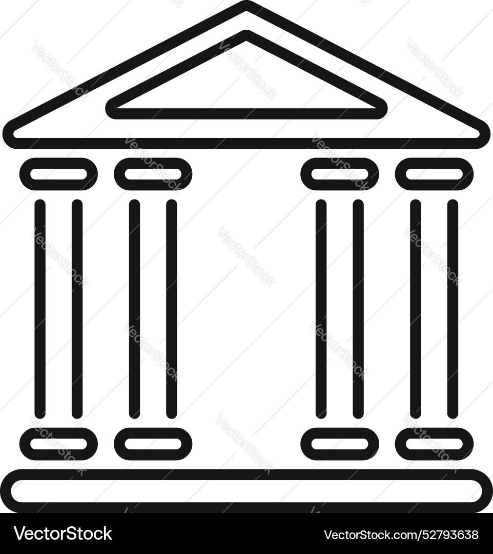 Building with columns representing a courthouse Vector Image