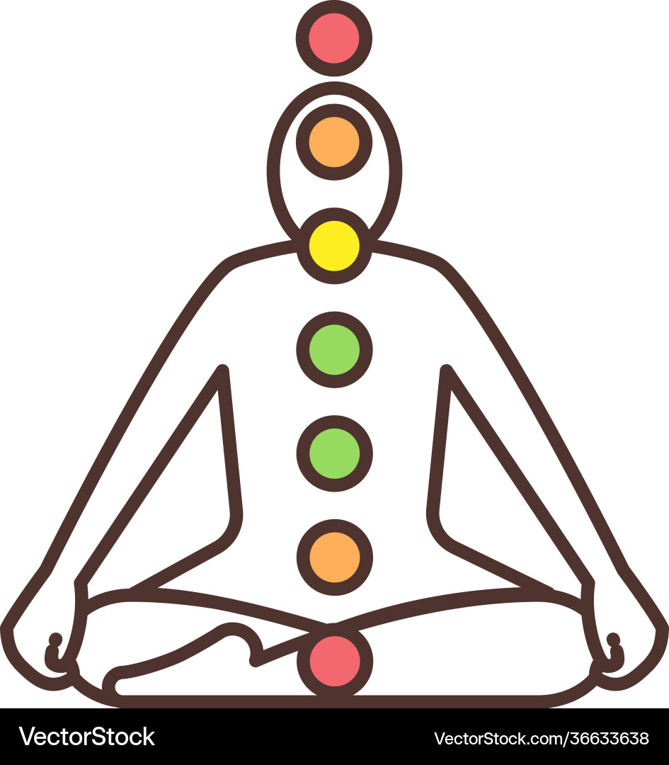 Chakra system rgb color icon Chakra system rgb color icon vector image