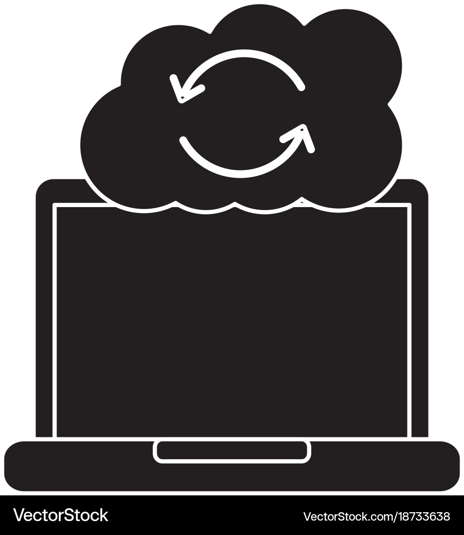 Cloud storage with laptop computer icon image vector image