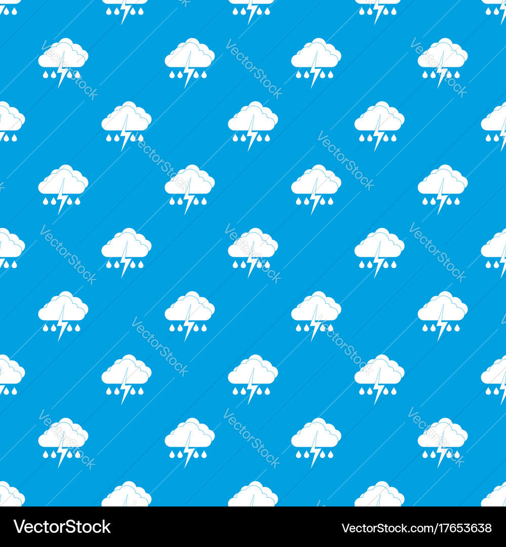 Cloud with lightning and rain pattern seamless vector image