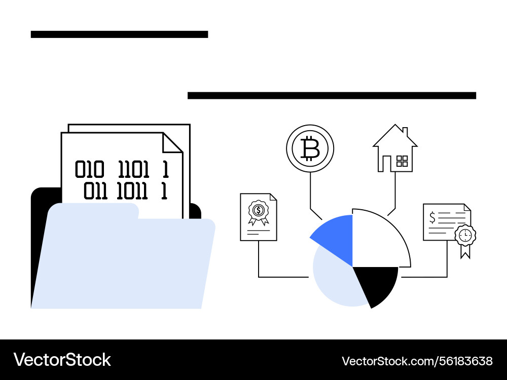 Digital data storage and blockchain representation Digital data storage and blockchain representation vector image