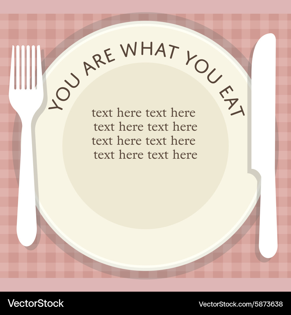 Empty plate with fork and knife on stripped Vector Image
