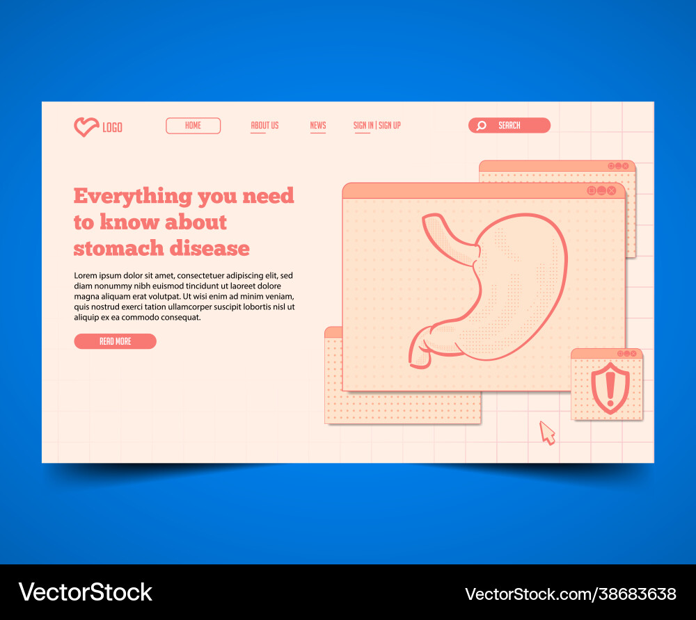 Minimal with landing page web template vector image