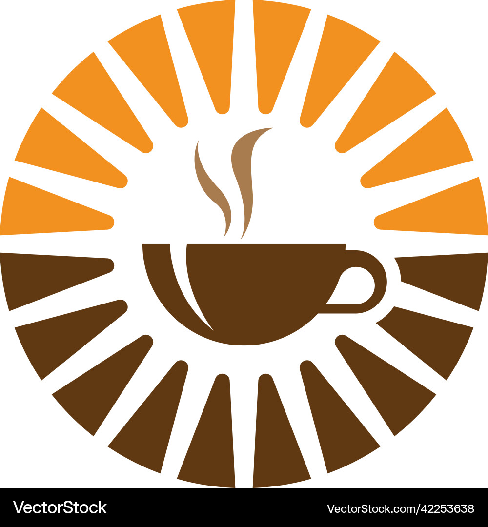 Morning coffee logo design Royalty Free Vector Image