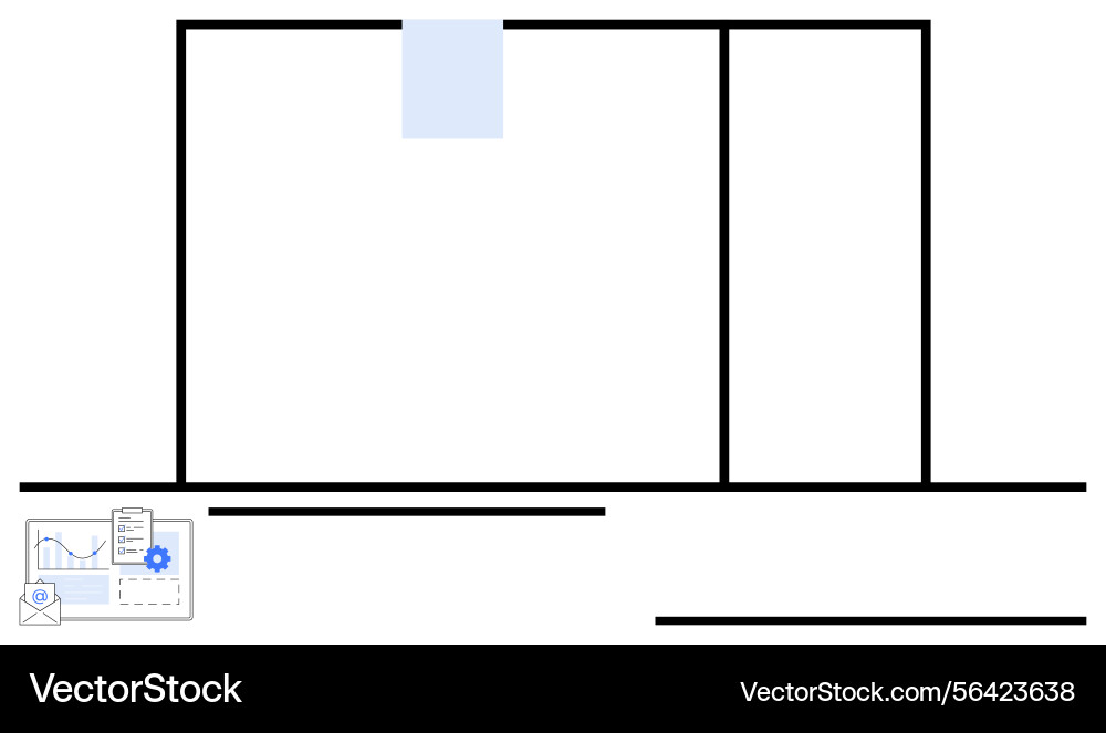 Office layout with graphs and documents Office layout with graphs and documents vector image