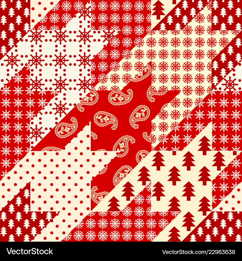 Patchwork textile pattern seamless quilting Patchwork textile pattern seamless quilting vector image