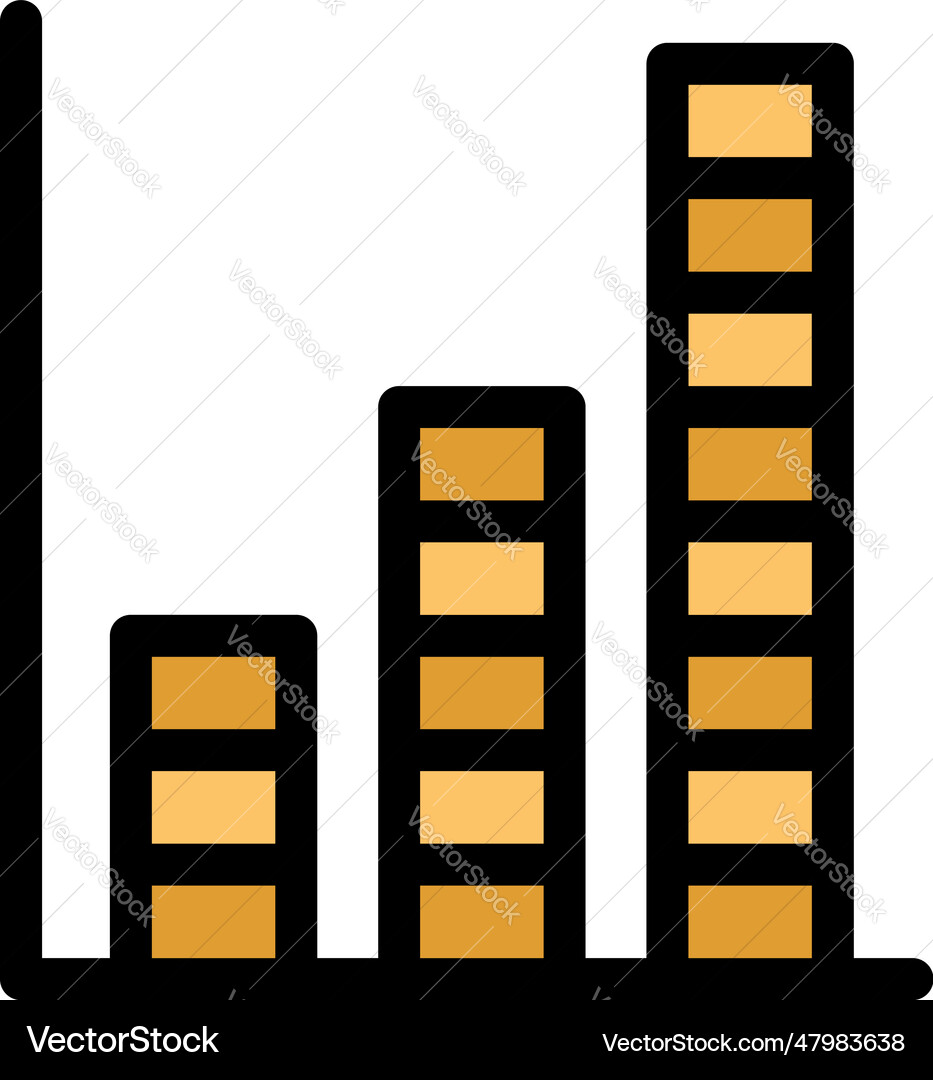 Satisfaction level graph icon flat Satisfaction level graph icon flat vector image