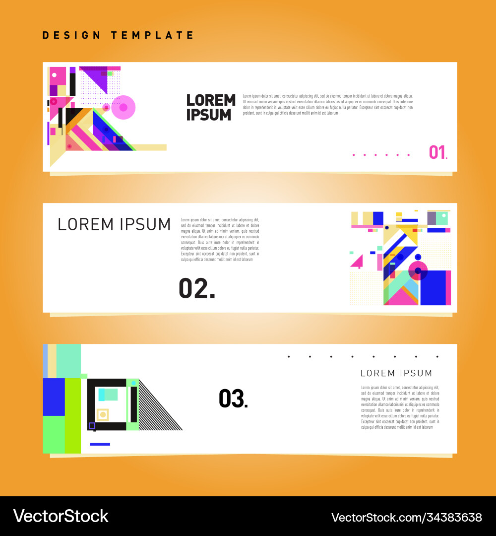 Set abstract banner web design template retro Vector Image