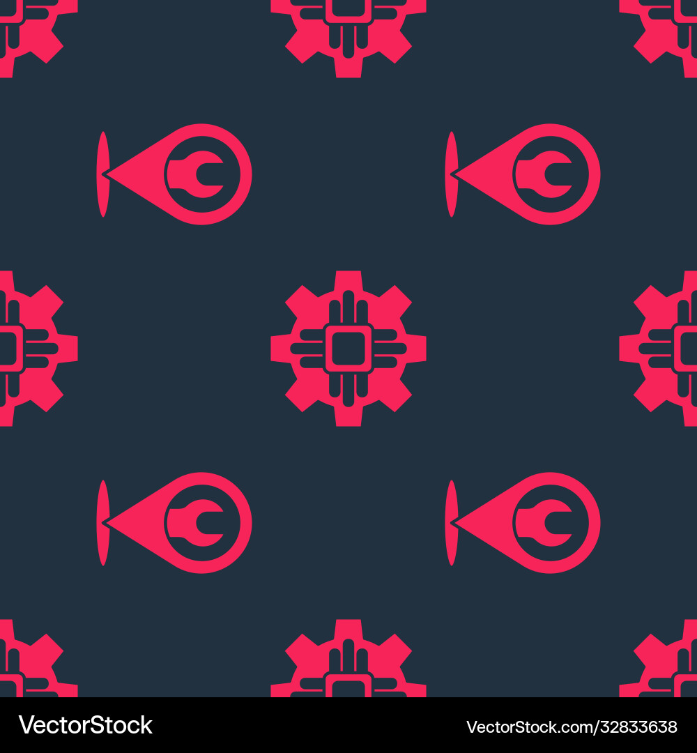 Set location with wrench spanner and processor Vector Image