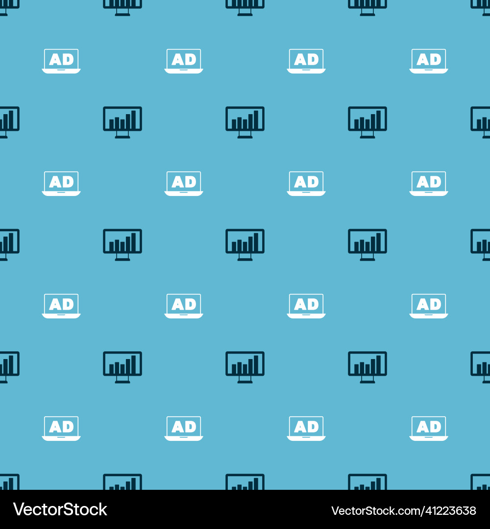 Set monitor with graph chart and advertising Set monitor with graph chart and advertising vector image