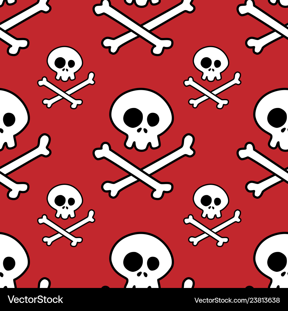 Skull and bones seamless pattern Skull and bones seamless pattern vector image