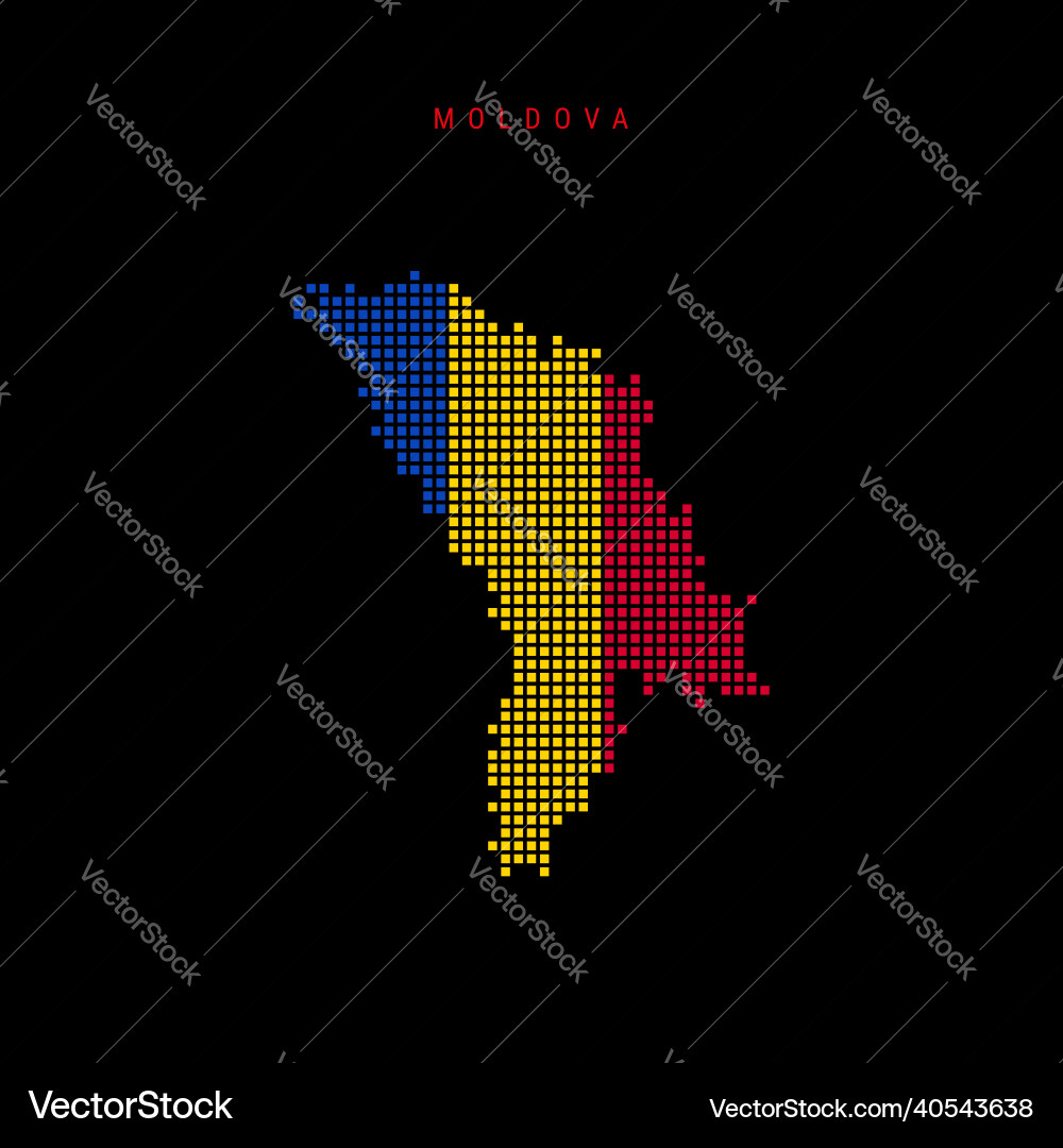 Square dots pattern map of moldova moldavian Vector Image
