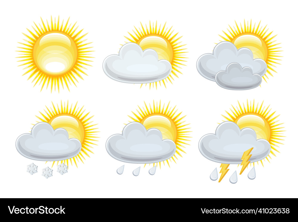 Sun and raining clouds weather web icon Sun and raining clouds weather web icon vector image