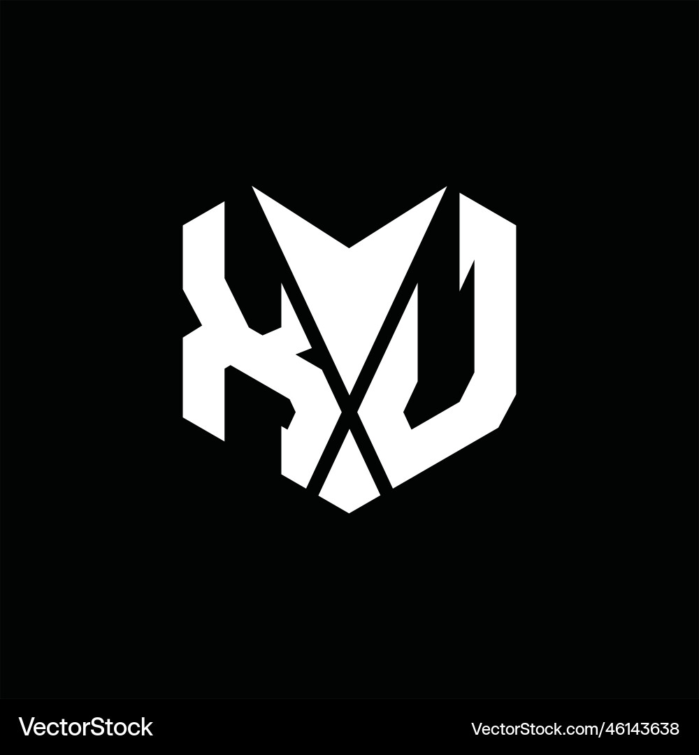 Xv logo monogram abstract hexagon images design Vector Image