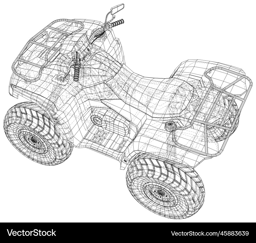 Atv four-wheeled quad bike on an isolated Vector Image